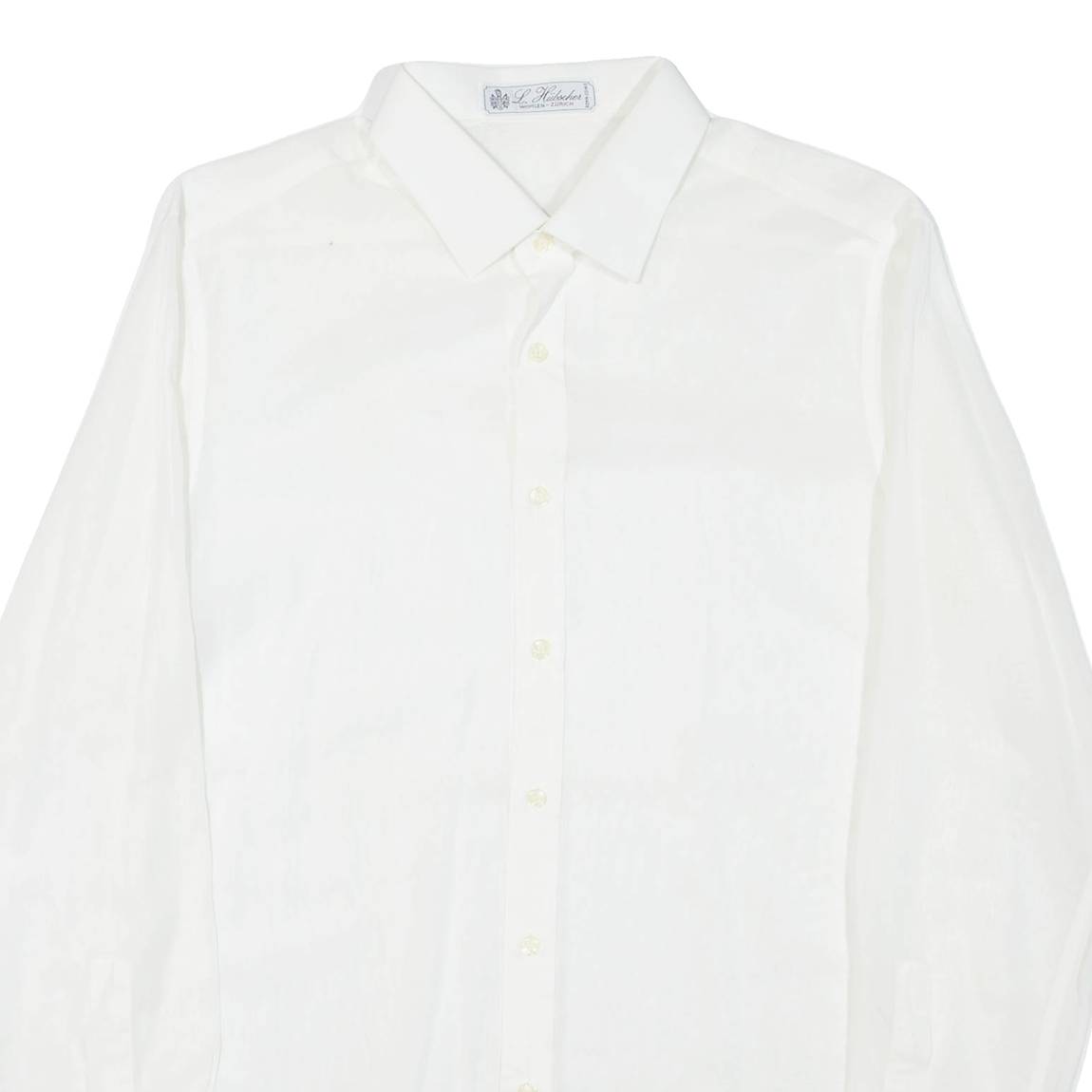 Mens Plain Shirt White Long Sleeve M