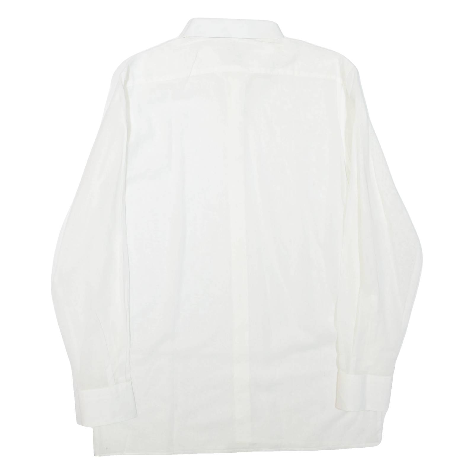 Mens Plain Shirt White Long Sleeve M