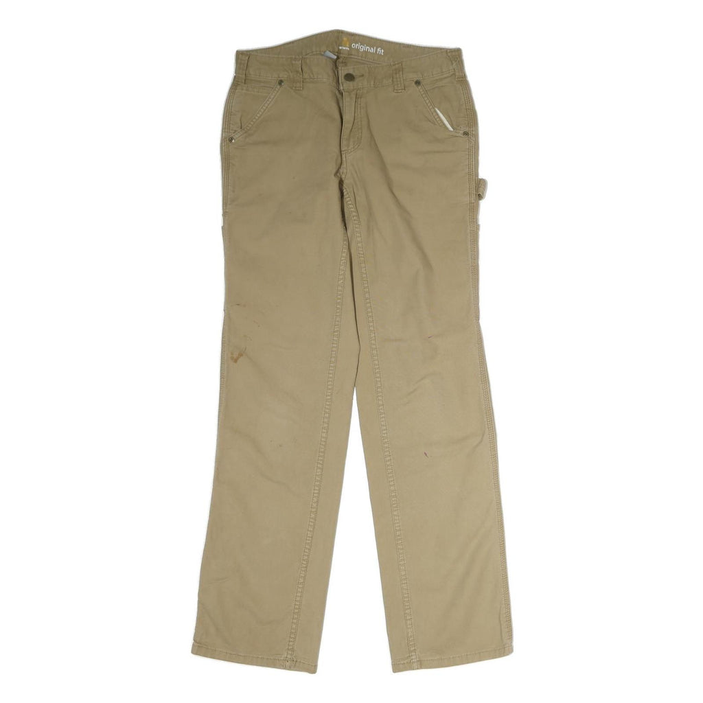 CARHARTT Mens Cotton Beige Regular Fit Straight Leg Trousers W30 L32 Workwear