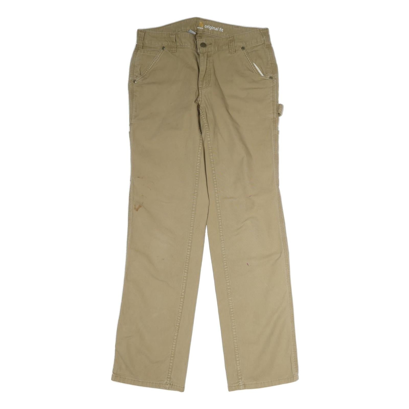 CARHARTT Mens Cotton Beige Regular Fit Straight Leg Trousers W30 L32 Workwear