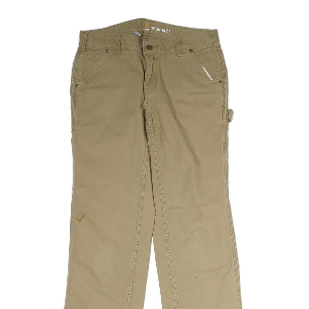 CARHARTT Mens Cotton Beige Regular Fit Straight Leg Trousers W30 L32 Workwear