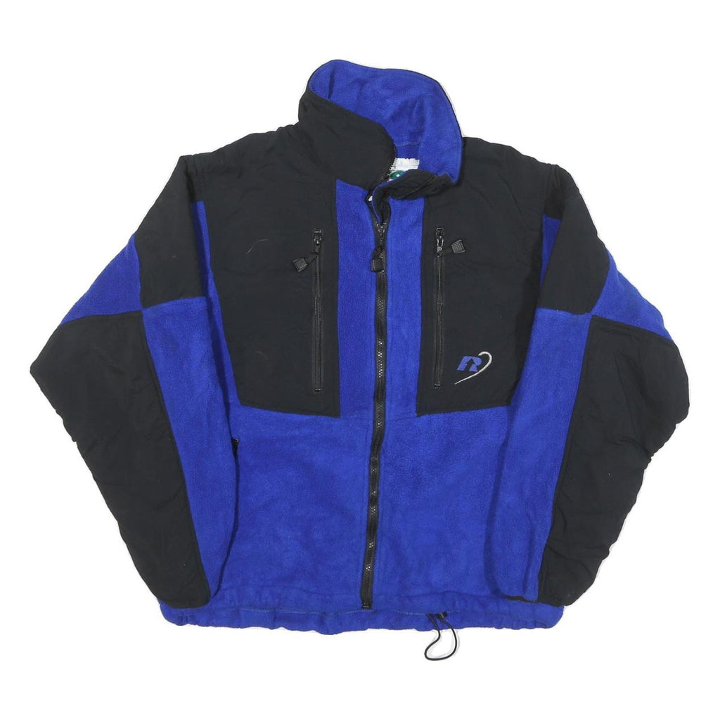RUBICON Mens Blue & Black Lightweight Zip Fleece Jacket M Polyester Blend