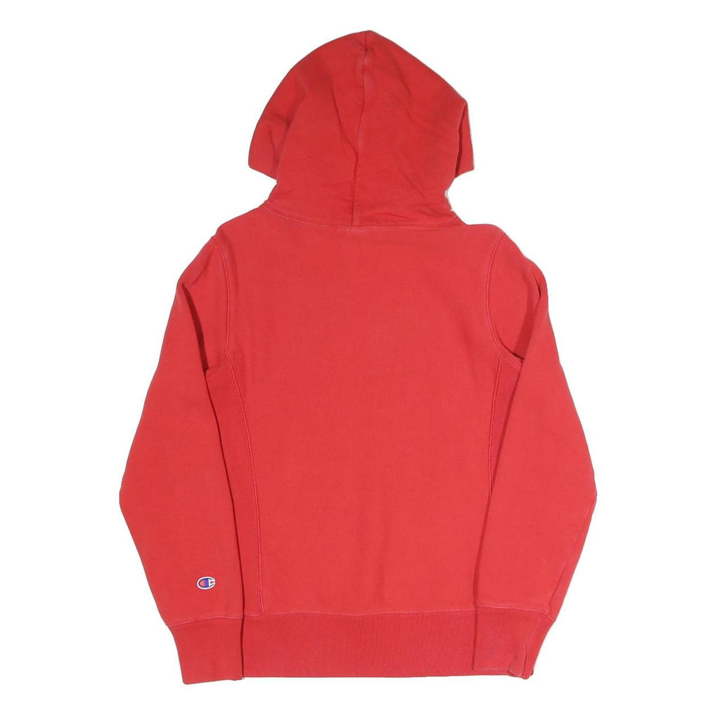 CHAMPION REVERSE WEAVE Mens Red Hoodie M Embroidered Logo Cotton Blend