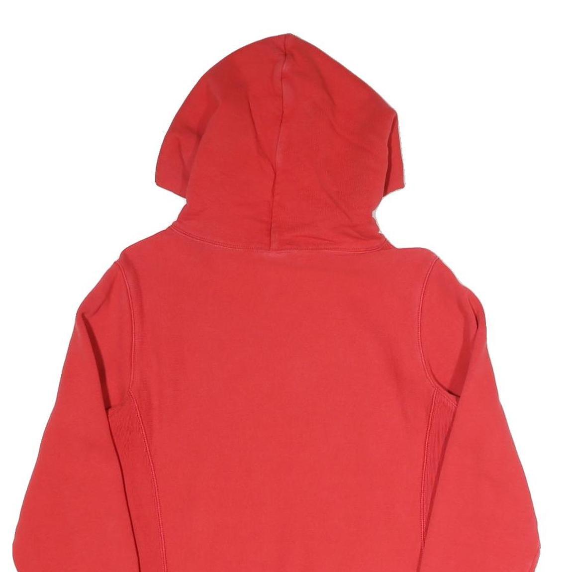CHAMPION REVERSE WEAVE Mens Red Hoodie M Embroidered Logo Cotton Blend