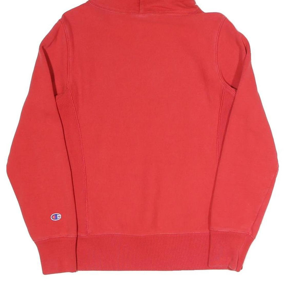 CHAMPION REVERSE WEAVE Mens Red Hoodie M Embroidered Logo Cotton Blend