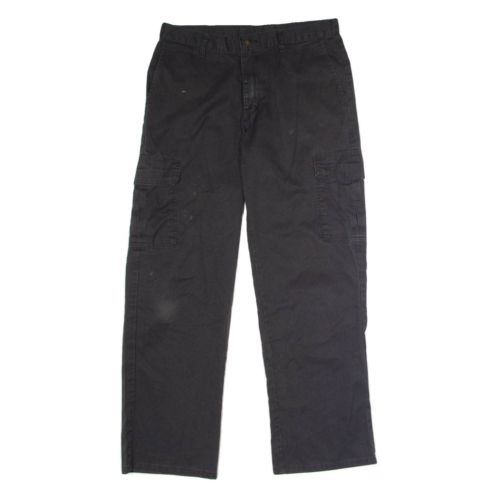 DICKIES Workwear Cargo Mens Trousers Black Regular Straight W34 L30