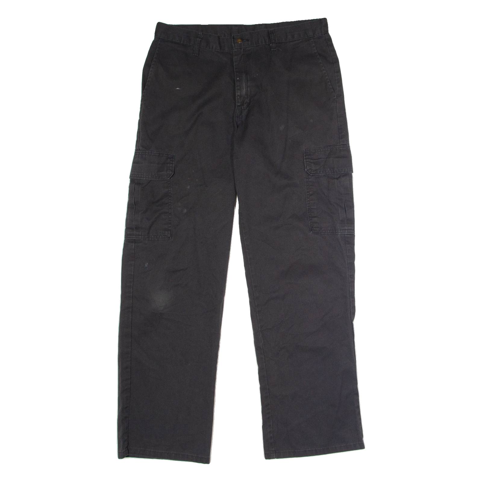 DICKIES Workwear Cargo Mens Trousers Black Regular Straight W34 L30