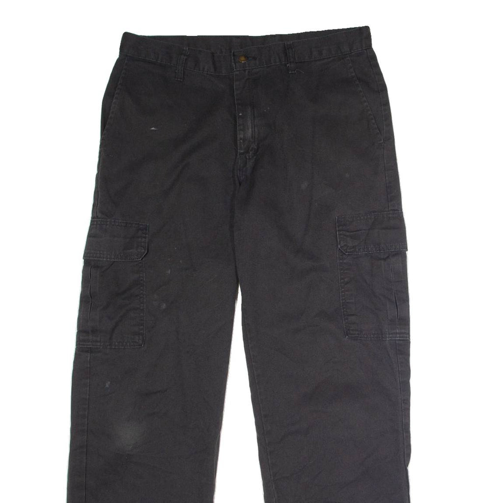DICKIES Workwear Cargo Mens Trousers Black Regular Straight W34 L30