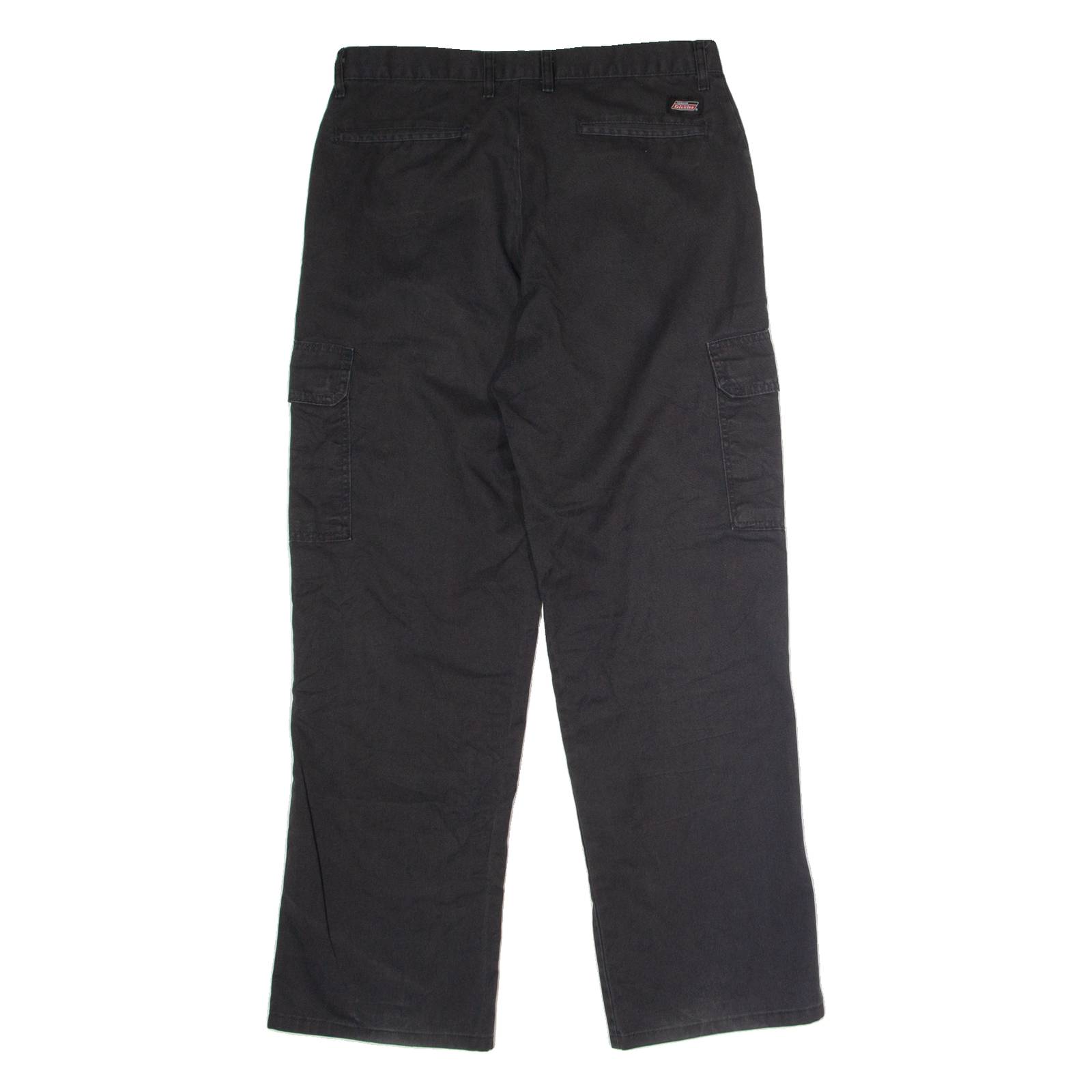 DICKIES Workwear Cargo Mens Trousers Black Regular Straight W34 L30