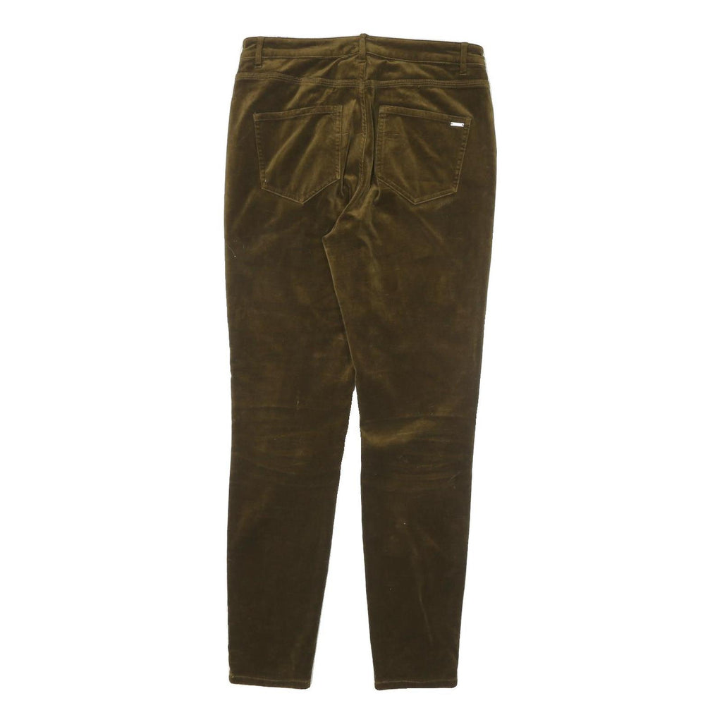 MASSIMO DUTTI Womens Cotton Blend Khaki Slim Skinny Trousers W28 L28 Stylish