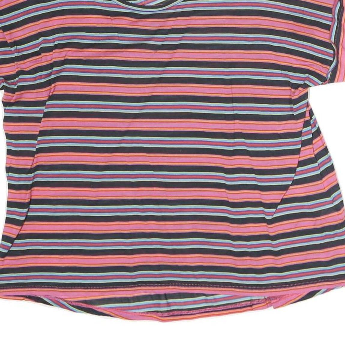 MAX & CO Womens Multicolour Striped Basic Short Sleeve Round Neck Top L Casual