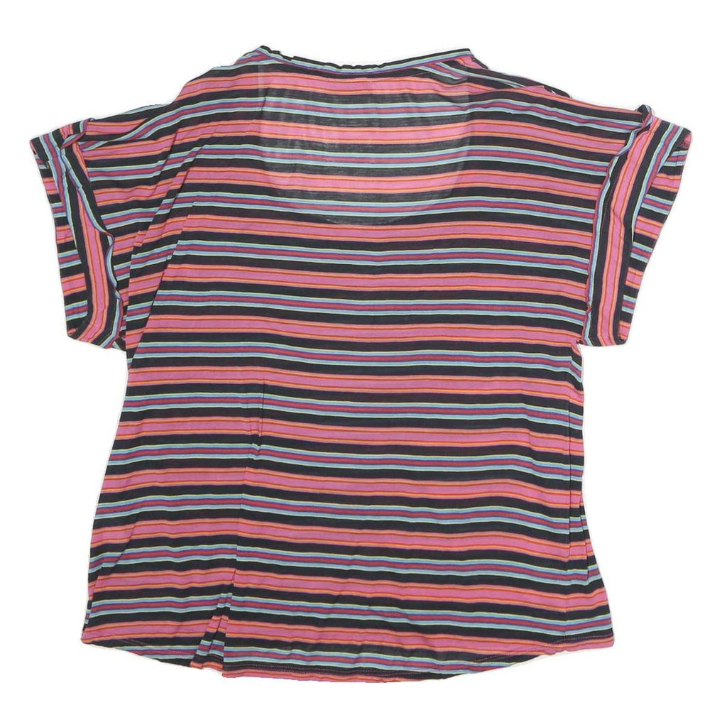 MAX & CO Womens Multicolour Striped Basic Short Sleeve Round Neck Top L Casual
