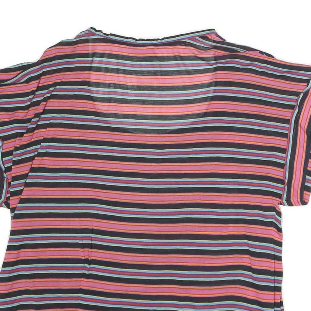 MAX & CO Womens Multicolour Striped Basic Short Sleeve Round Neck Top L Casual