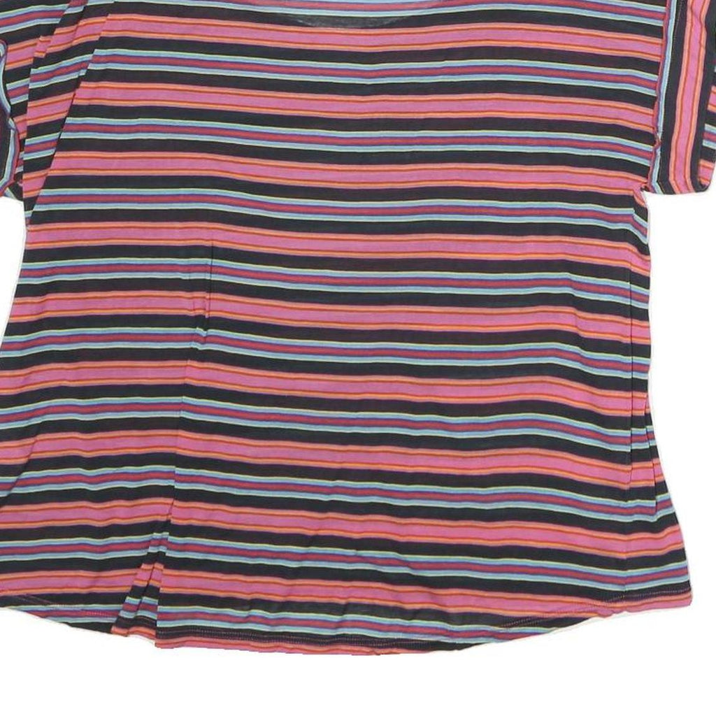 MAX & CO Womens Multicolour Striped Basic Short Sleeve Round Neck Top L Casual