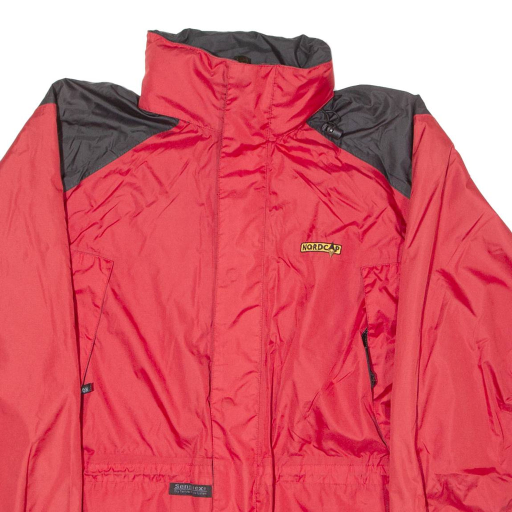 NORDCAP Mens Jacket Red Hooded Colourblock M