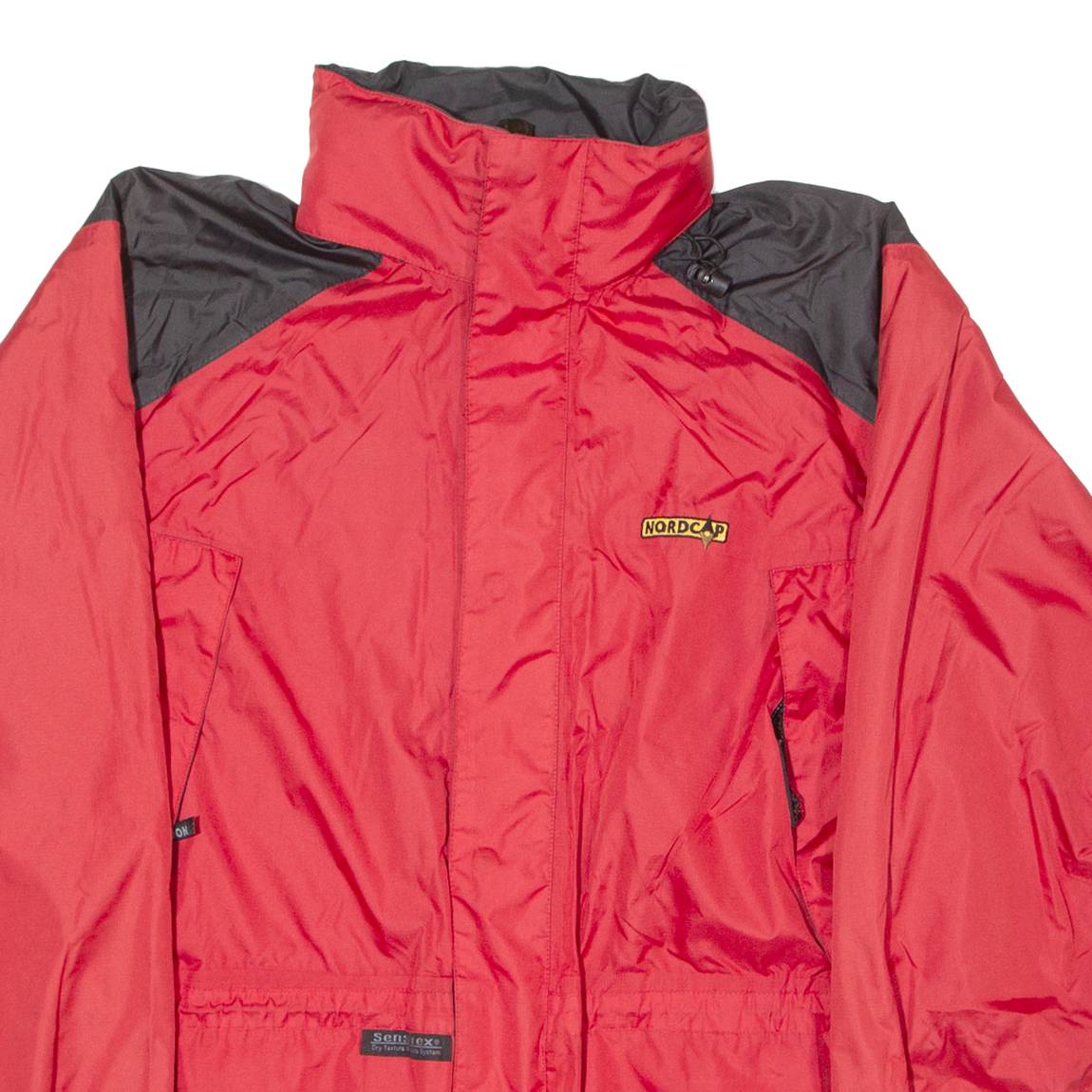 NORDCAP Mens Jacket Red Hooded Colourblock M