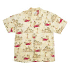 HIGH SURF Mens Hawaiian Shirt Beige Crazy Pattern 2XL