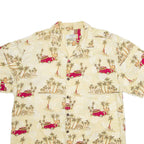 HIGH SURF Mens Hawaiian Shirt Beige Crazy Pattern 2XL