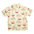 HIGH SURF Mens Hawaiian Shirt Beige Crazy Pattern 2XL