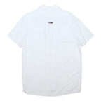 TOMMY JEANS Mens White Cotton Blend Shirt M Classic Fit Casual Button Shirt