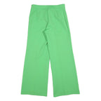 Green Womens Relaxed Wide-Leg Trousers W30 L30 Polyester Blend Zip Plain