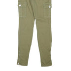 TRUE RELIGION Womens Cotton Blend Slim Cargo Trousers W25 L30 Olive Green Casual