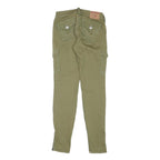 TRUE RELIGION Womens Cotton Blend Slim Cargo Trousers W25 L30 Olive Green Casual