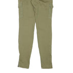 TRUE RELIGION Womens Cotton Blend Slim Cargo Trousers W25 L30 Olive Green Casual