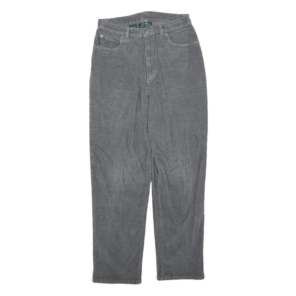 LAUREN RALPH LAUREN Womens Cotton Blend Grey Regular Straight Trousers W28 L30