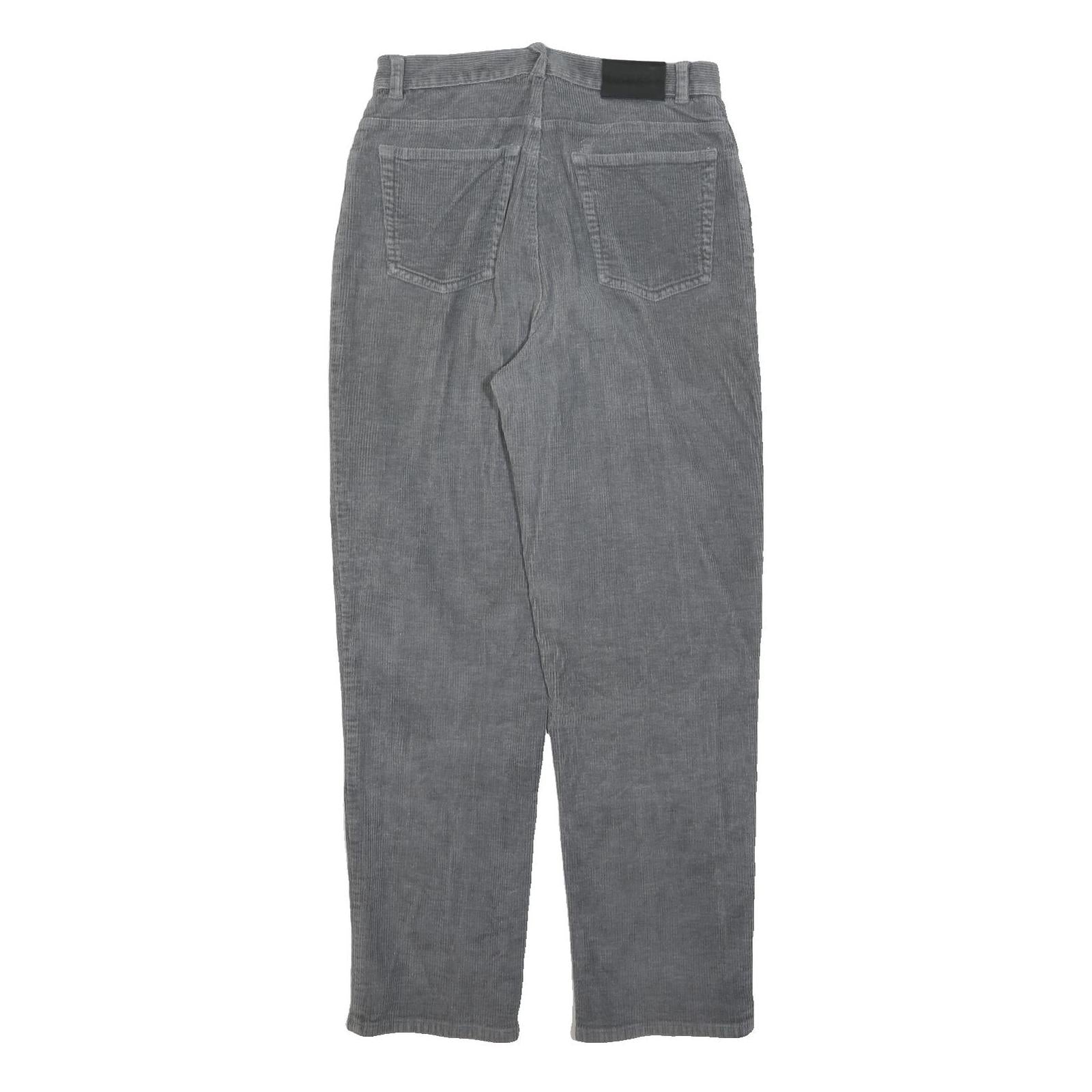 LAUREN RALPH LAUREN Womens Cotton Blend Grey Regular Straight Trousers W28 L30