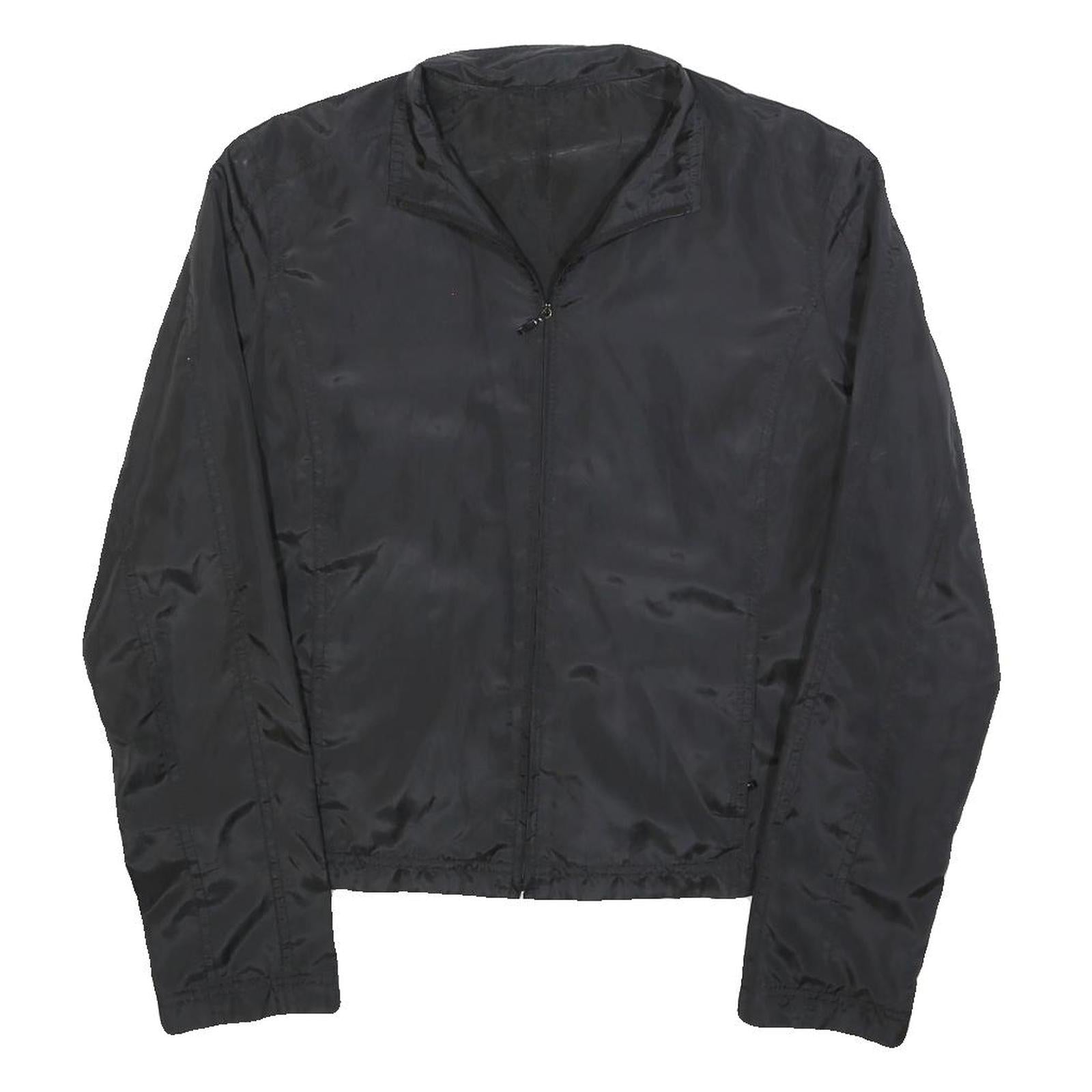 HUGO BOSS Womens Black Jacket S Polyester Plain Zip Casual Lightweight