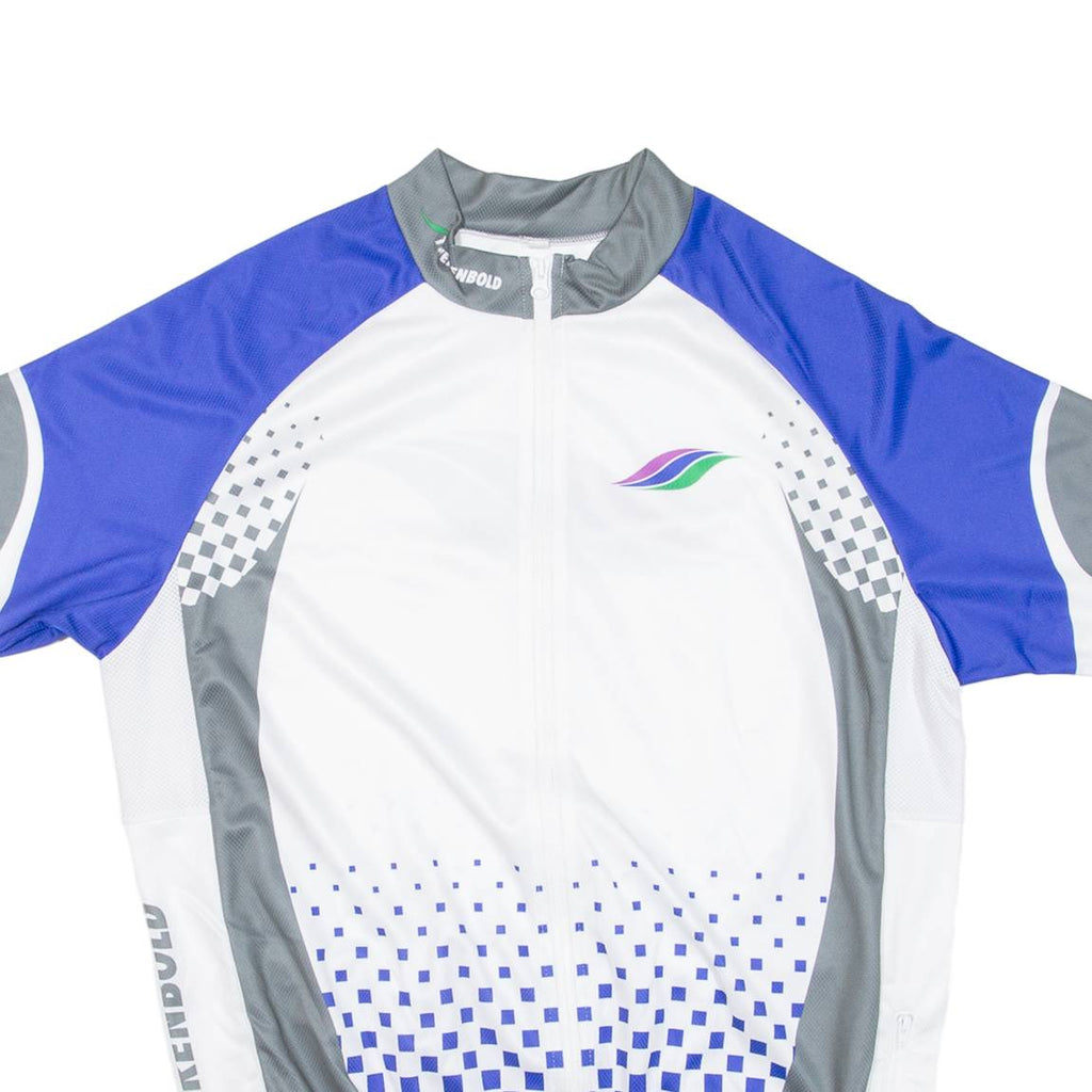 Cycling Mens Jersey Blue Full Zip L