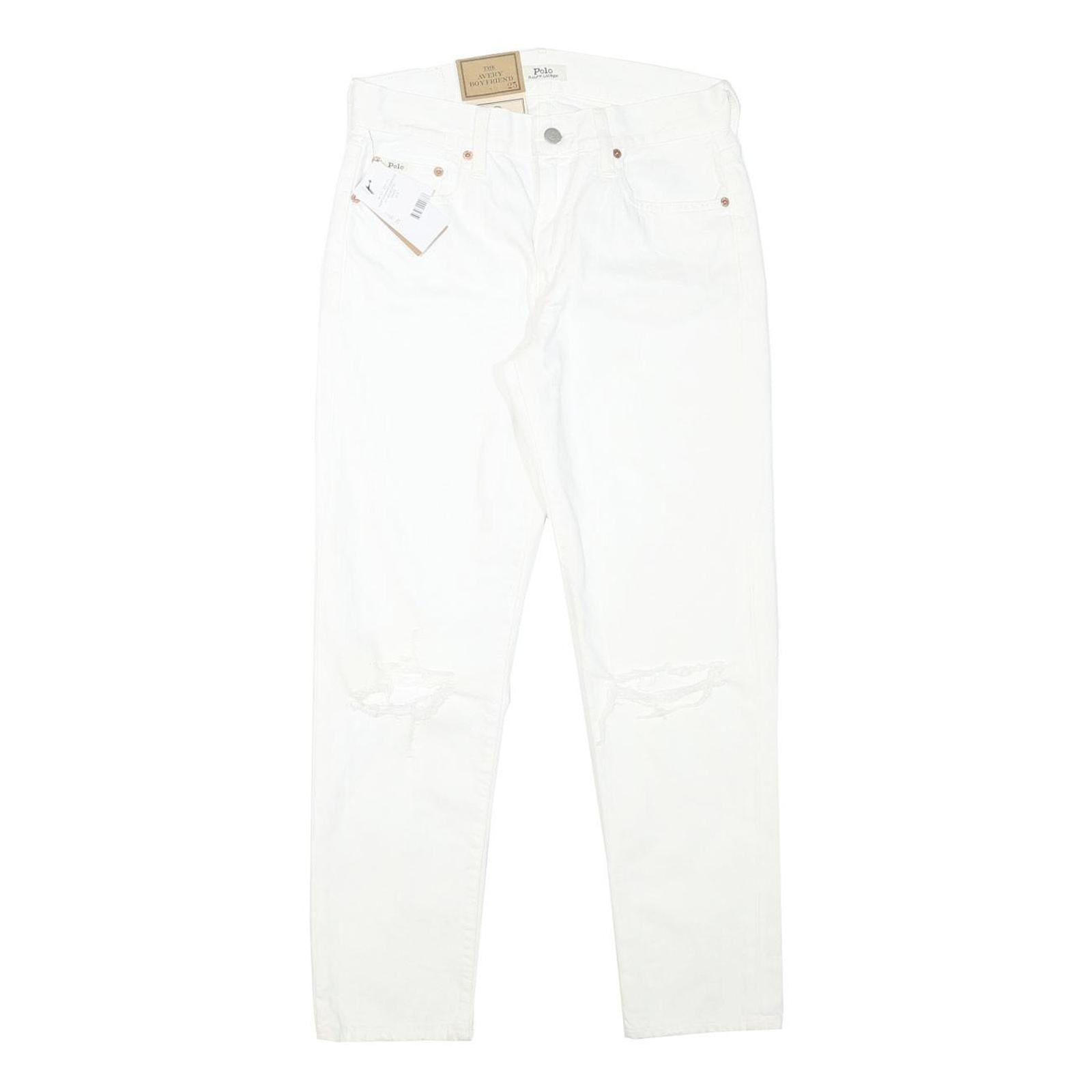 POLO RALPH LAUREN Womens White Regular Straight Denim Jeans W28 L26 Distressed