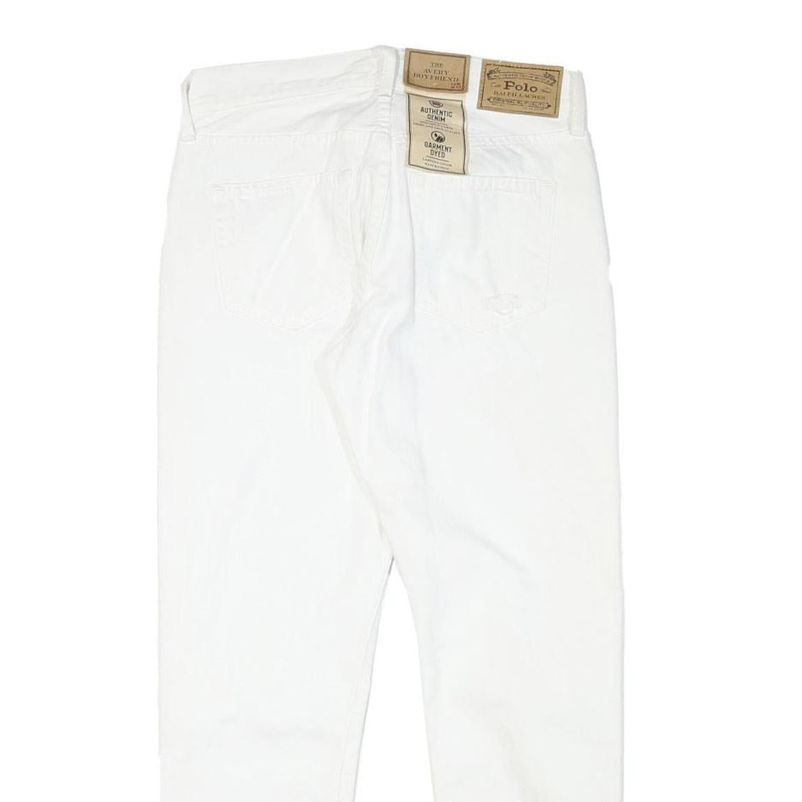 POLO RALPH LAUREN Womens White Regular Straight Denim Jeans W28 L26 Distressed