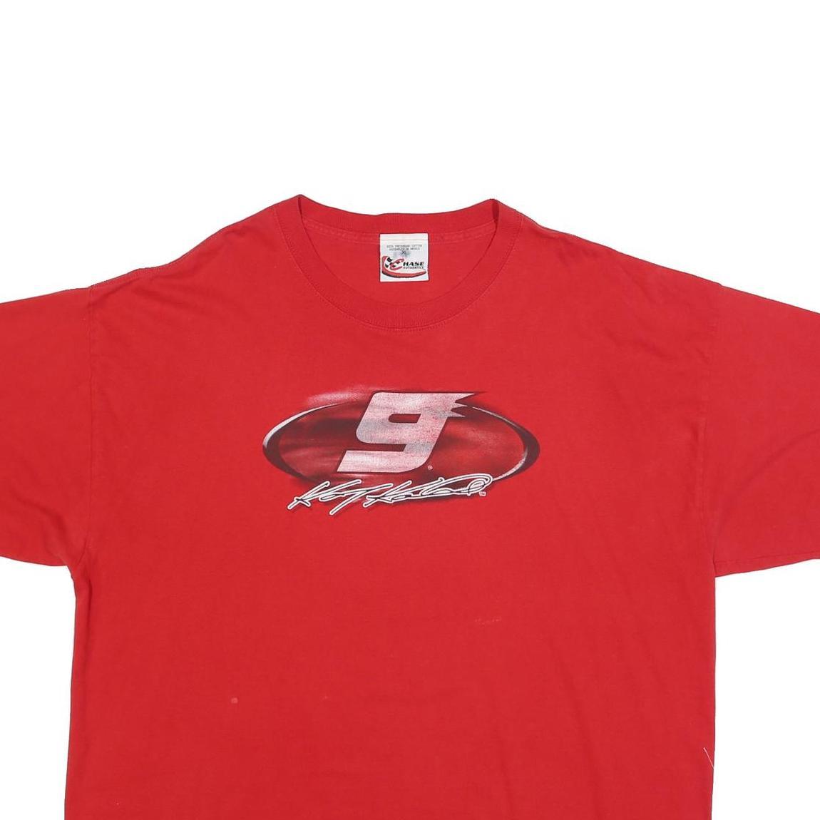 CHASE AUTHENTICS Mens Red Large Graphic T-Shirt XL Short Sleeve Round Neck