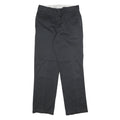 DICKIES Mens Cotton Blend Black Regular Fit Straight Leg Trousers W30 L30