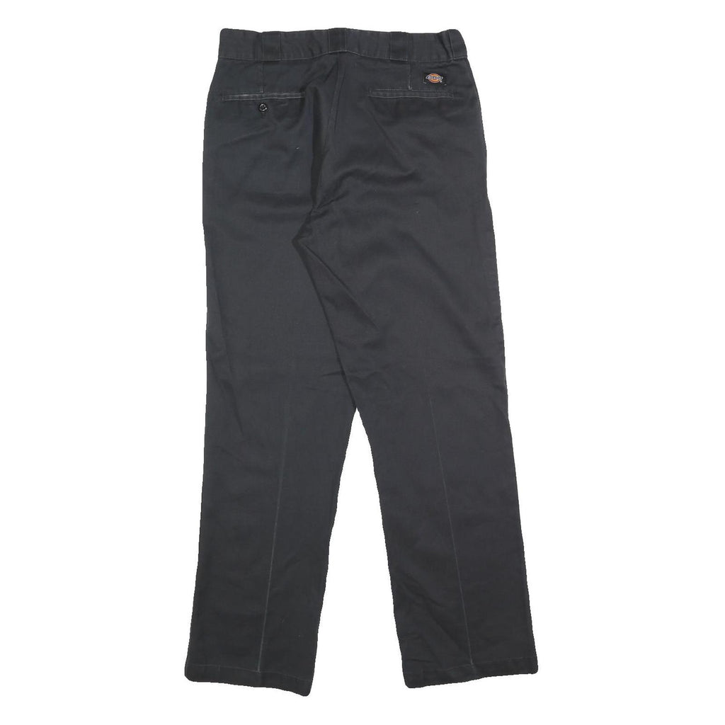 DICKIES Mens Cotton Blend Black Regular Fit Straight Leg Trousers W30 L30