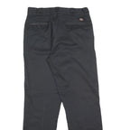 DICKIES Mens Cotton Blend Black Regular Fit Straight Leg Trousers W30 L30