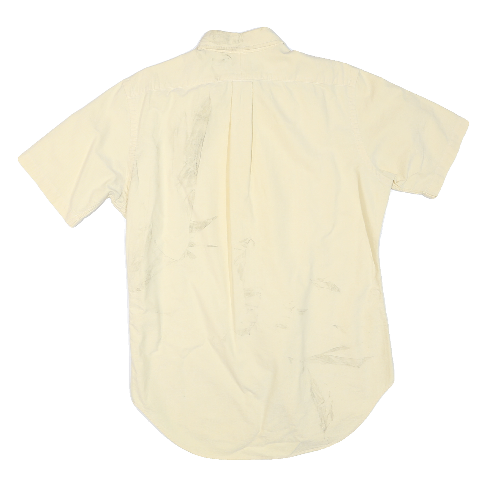 RALPH LAUREN Mens Cream Short Sleeve Cotton Blend Shirt S Classic Button Down