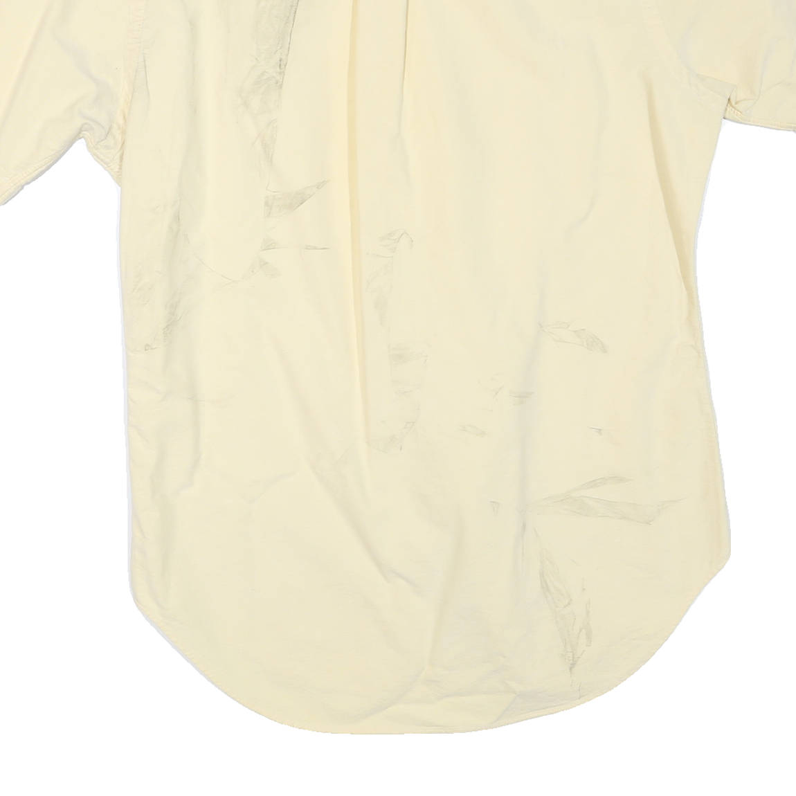 RALPH LAUREN Mens Cream Short Sleeve Cotton Blend Shirt S Classic Button Down
