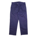 Mens Relaxed Navy Blue Cotton Workwear Trousers W38 L33 Cargo Pockets Zip