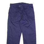 Mens Relaxed Navy Blue Cotton Workwear Trousers W38 L33 Cargo Pockets Zip