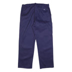 Mens Relaxed Navy Blue Cotton Workwear Trousers W38 L33 Cargo Pockets Zip