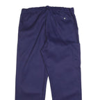 Mens Relaxed Navy Blue Cotton Workwear Trousers W38 L33 Cargo Pockets Zip