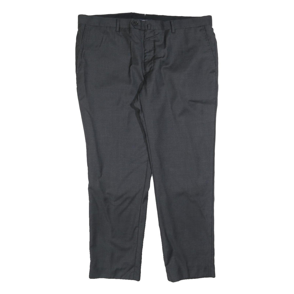 BOGGI Mens Regular Fit Grey Trousers W40 L30 Zip Closure Classic Formal