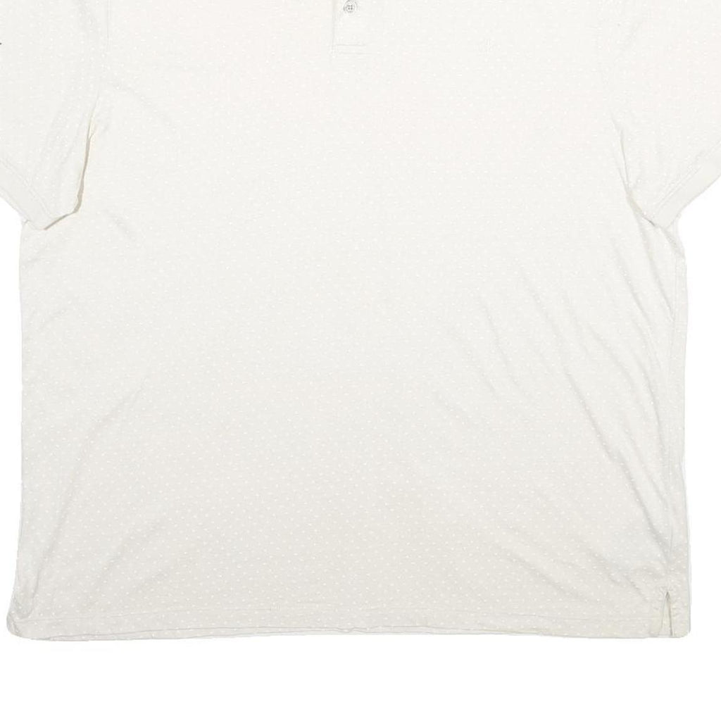 CALVIN KLEIN Mens White Polo Shirt 2XL Short Sleeve Plain Cotton Casual