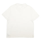 CALVIN KLEIN Mens White Polo Shirt 2XL Short Sleeve Plain Cotton Casual