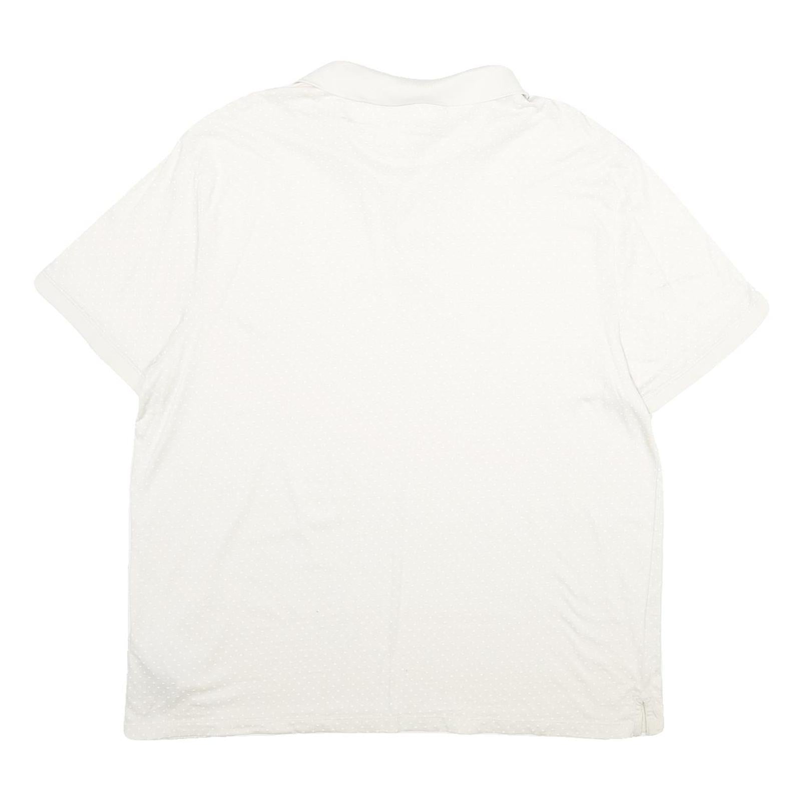 CALVIN KLEIN Mens White Polo Shirt 2XL Short Sleeve Plain Cotton Casual