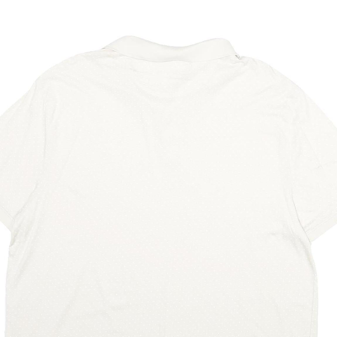 CALVIN KLEIN Mens White Polo Shirt 2XL Short Sleeve Plain Cotton Casual