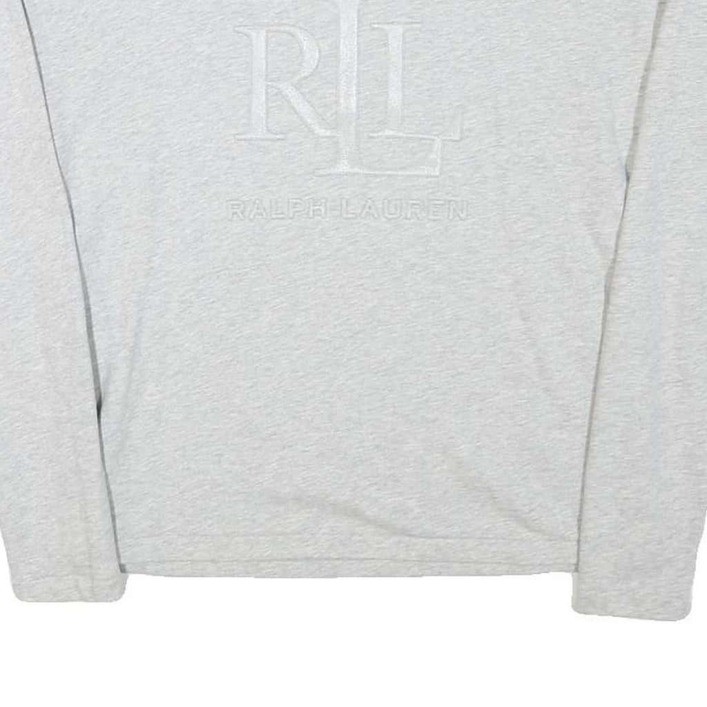 LAUREN RALPH LAUREN Womens Grey Embossed Logo Crew Neck XXS Sweatshirt Casual